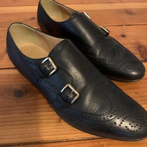 J. Crew Black Italian Leather Monk Strap Loafer